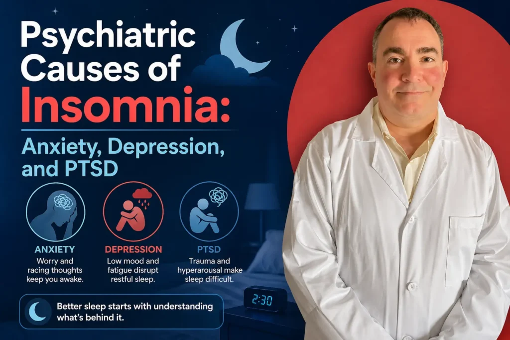 Psychiatric Causes of Insomnia: Anxiety, Depression, and PTSD